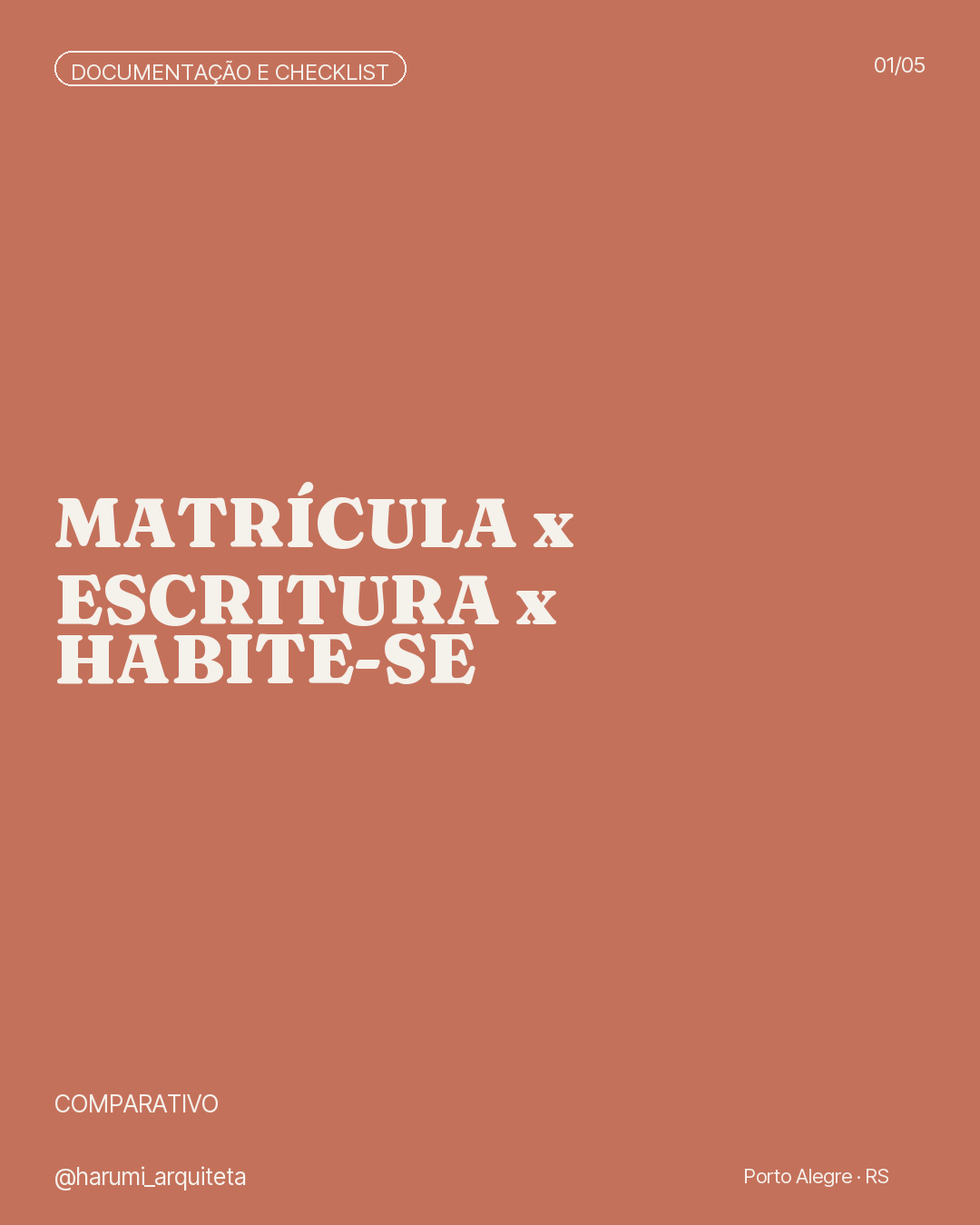 Capa: Matrícula x Escritura x Habite-se
